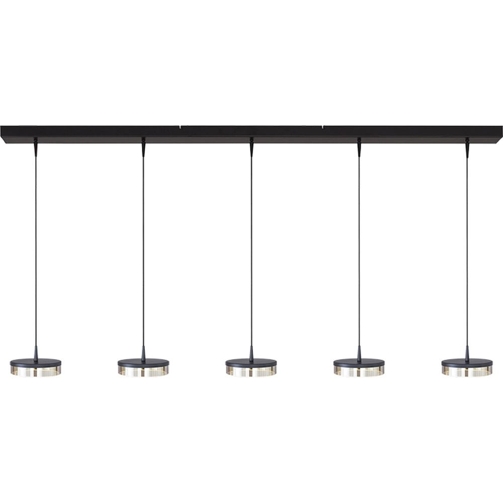 Lampe suspendue à 5 lumières Imperia 160 cm de nickel noir