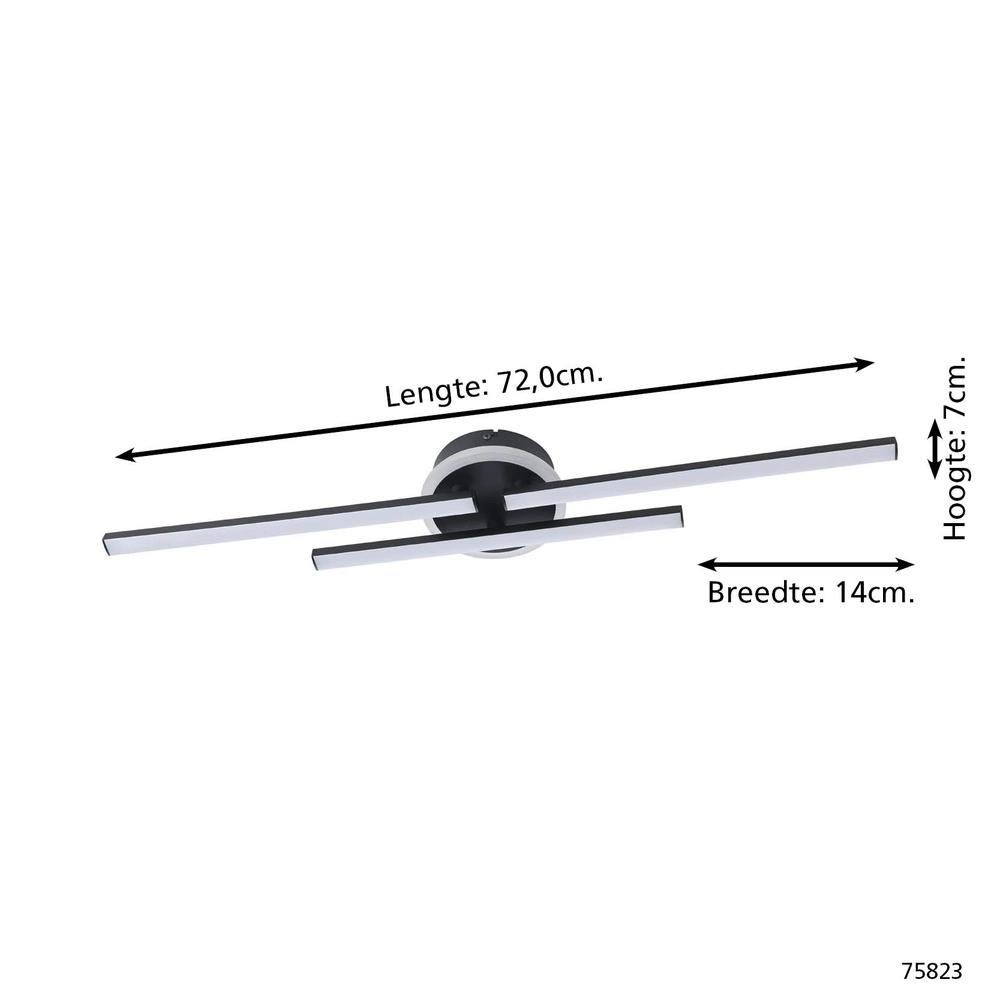 Plafonnier design Vascella 1 noir Eglo 9002759758233