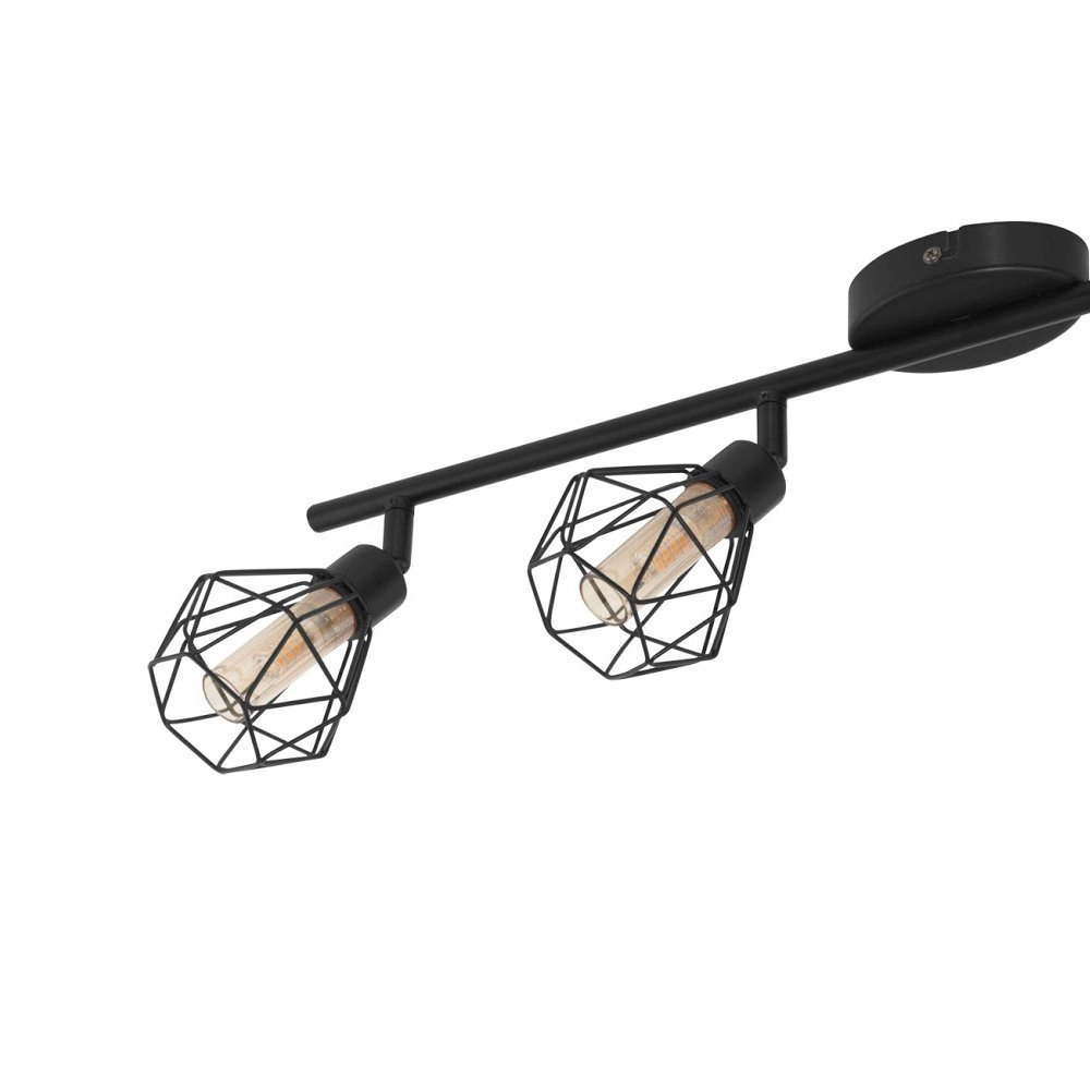 Spotlight Zapata 1 4 lumières noir avec verre ambré Eglo 9002759327675