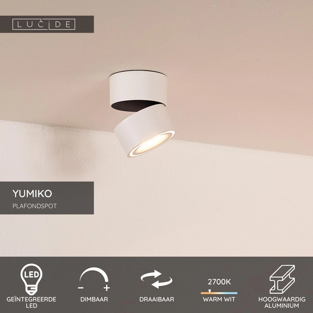 Projecteur de plafond Yumiko Seulement blanc Lucide 5411212351661