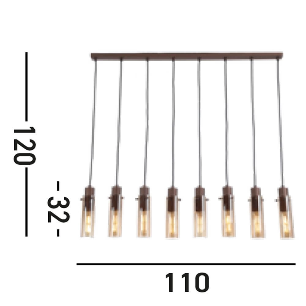 Suspension 8 lumières Sweden II Droit Searchlight 5053423272085