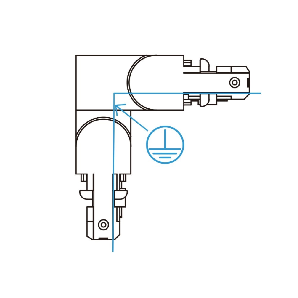 1 phase L-Connector 2 connecteur d'angle terre intérieur blanc SLV 4024163092906