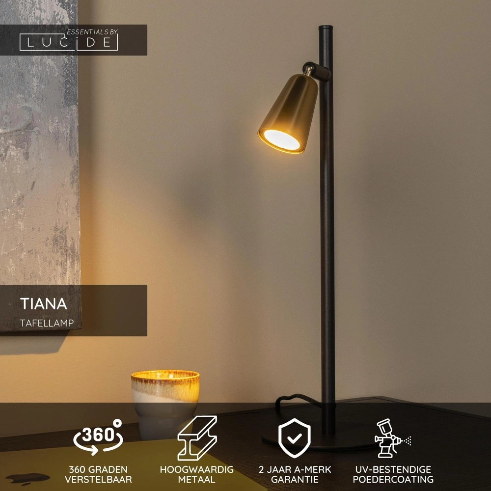 Lampe de table de conception Tiana Champagne Lucide 5411212650443