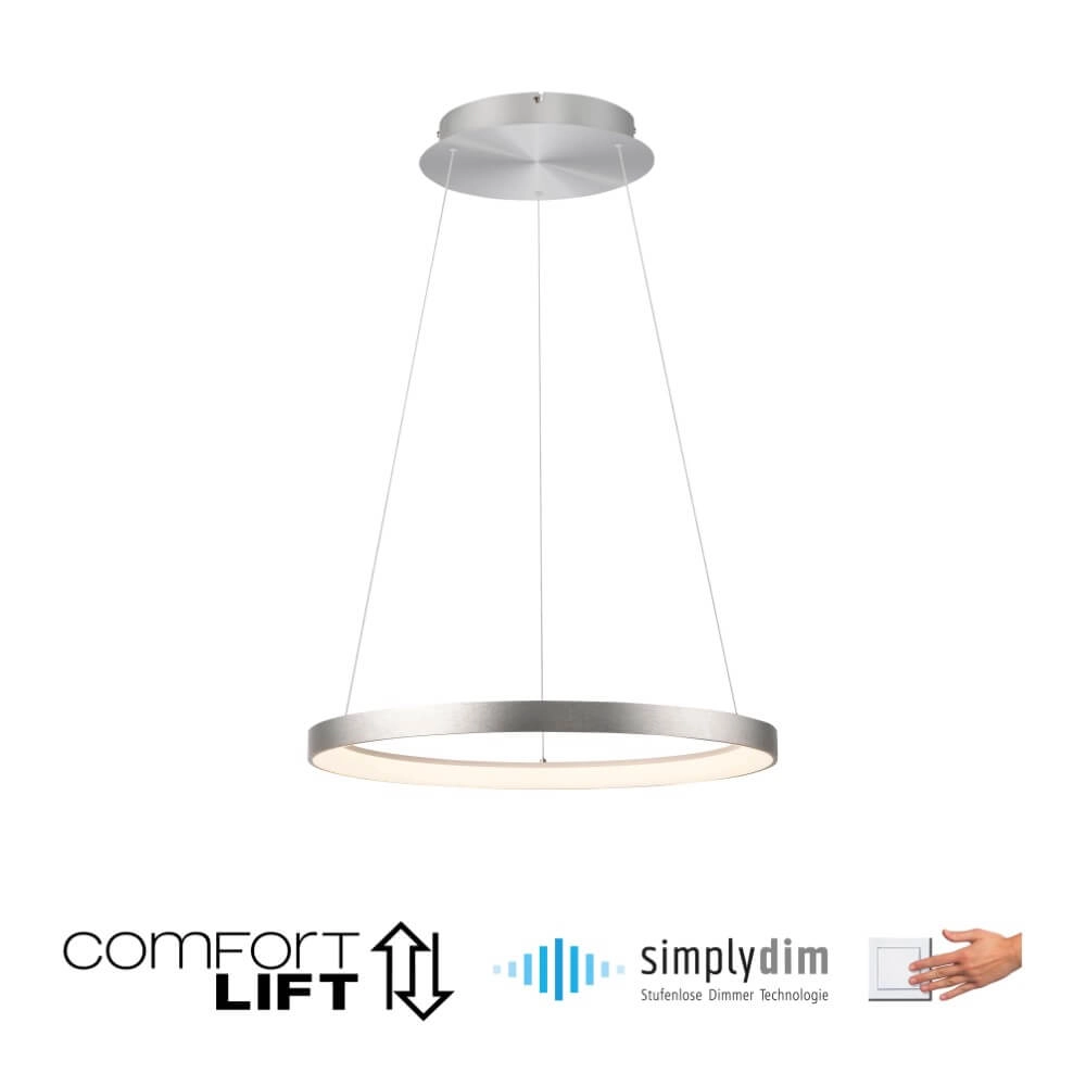 Lampe suspendue ronde Hoop aluminium Paul Neuhaus 4012248384718