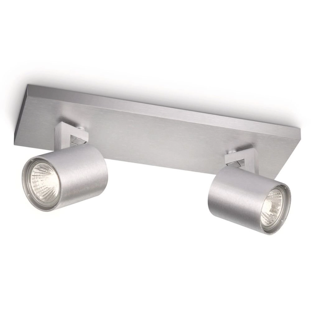 Spot de plafond My Living Runner Gris métallisé à 2 lumières