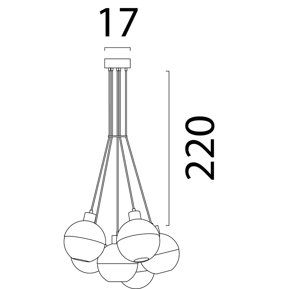Lampe suspendue à 7 lampes Opera Terra beige Masterlight 8718121424378