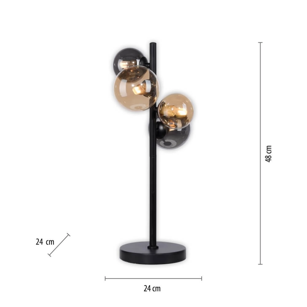 Lampe de table noire Popsicle conception Paul Neuhaus 4012248375525