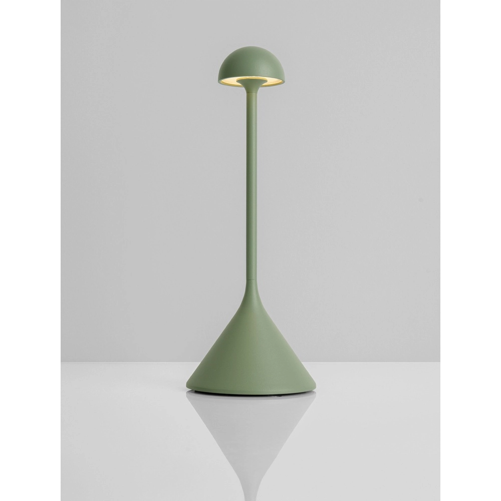 Lampe de table Dalt vert olive rechargeable avec USB Lyora 5212017477057