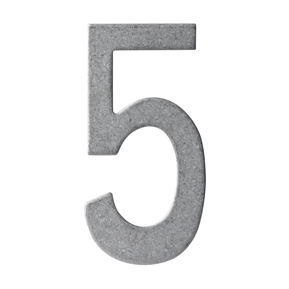 Maison numéro 5 Numbra 15cm en acier inoxydable roulé