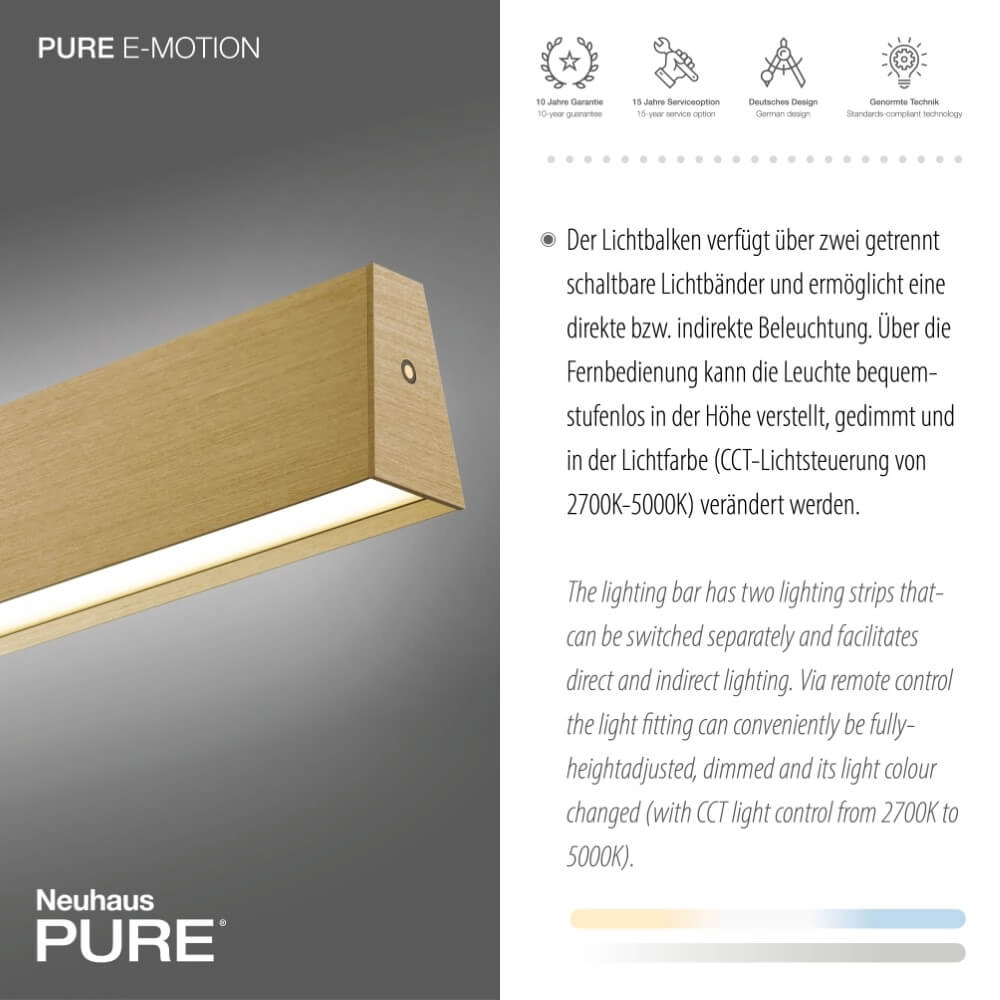 Lampe suspendue design Pure E-Motion laiton Paul Neuhaus 4012248372913