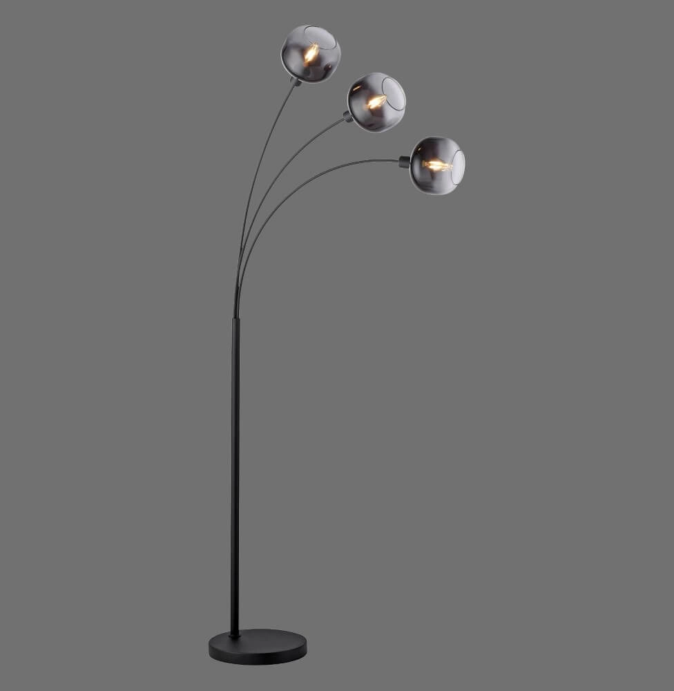 Lampadaire noir Zea 3 lumières Just Light 4043689993764