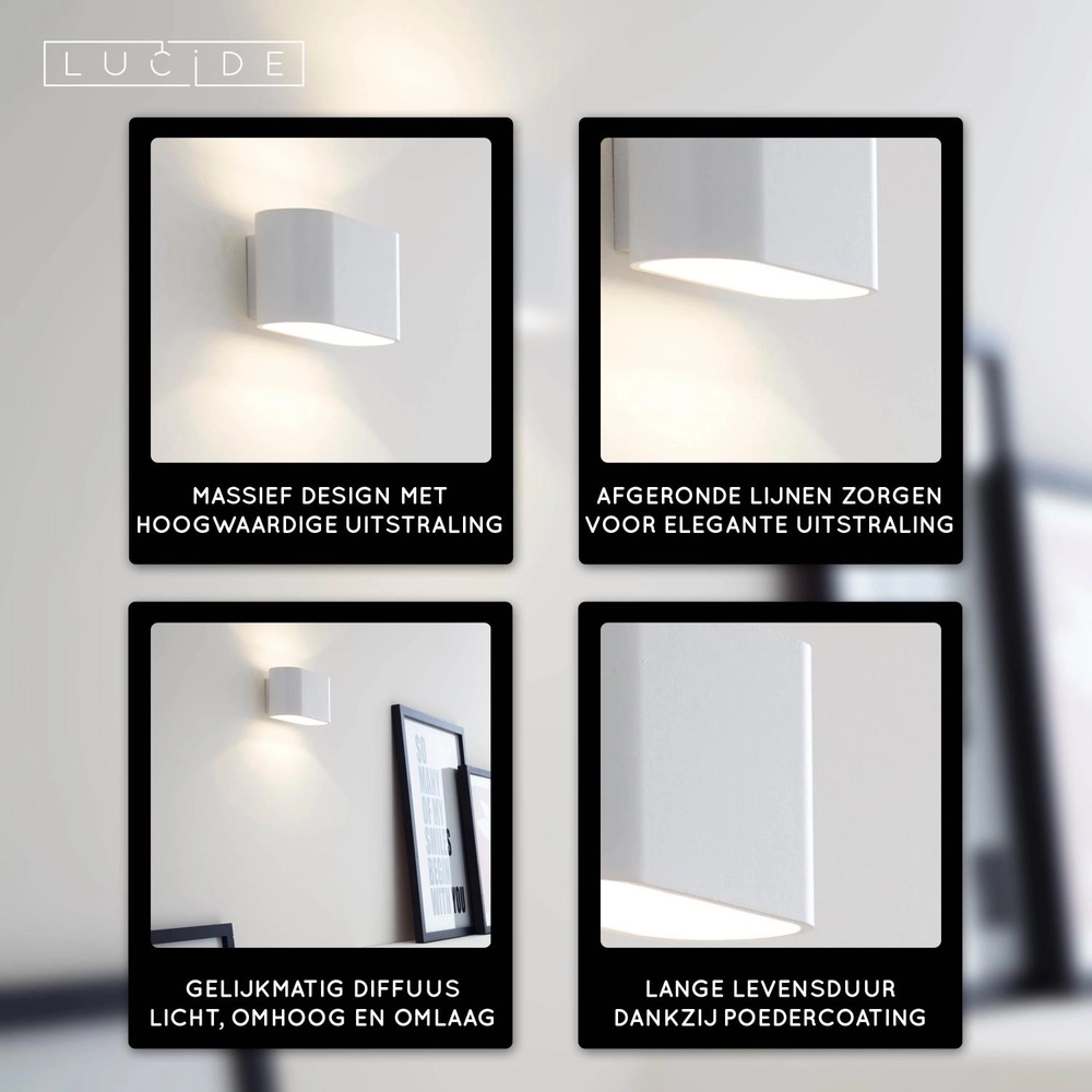 Lampe murale Xera 16 cm de blanc Lucide 5411212233691