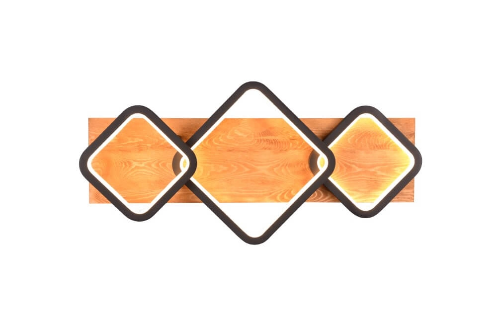 Plafonnier design Rama 3800lm - bois avec noir Trio 4017807577075