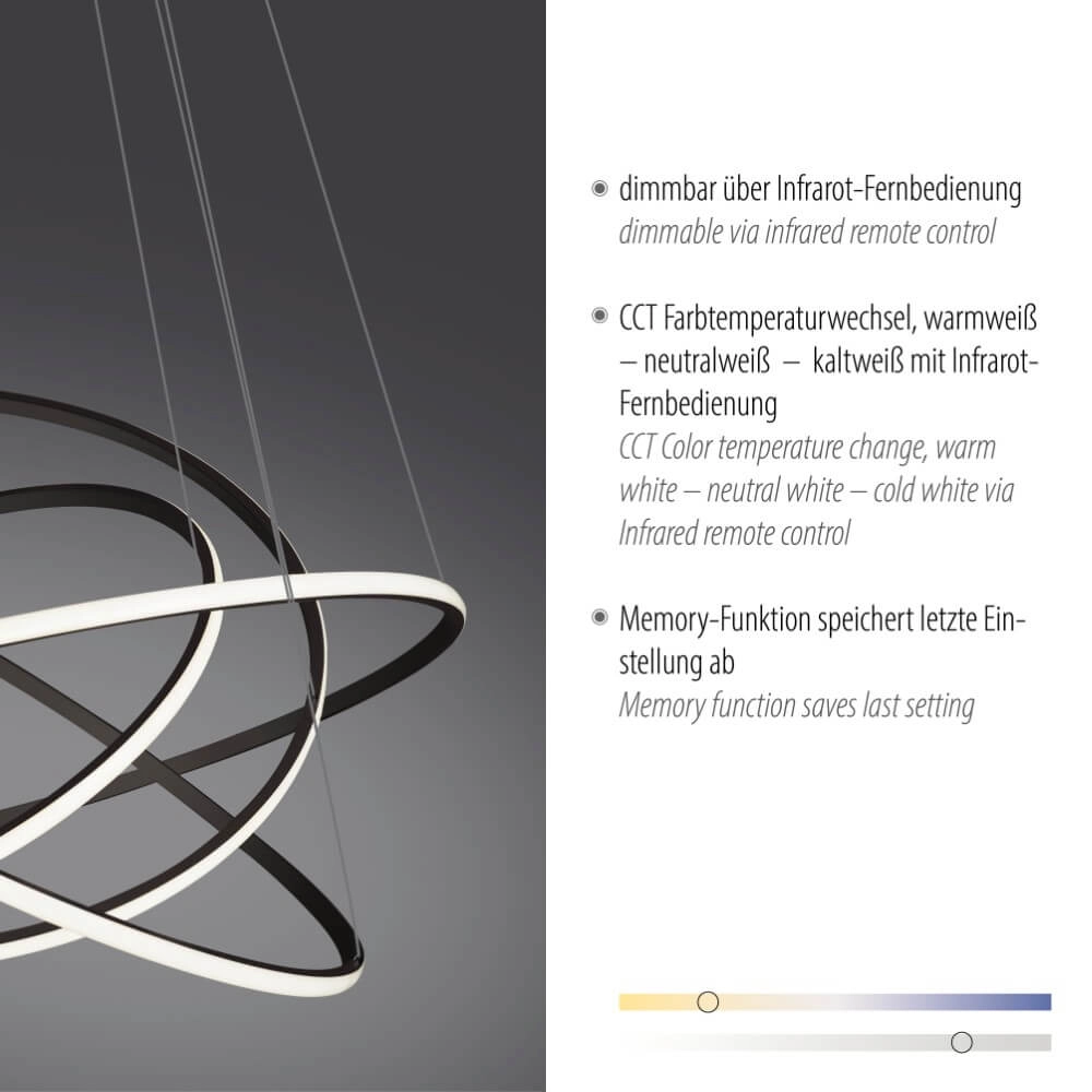 Lampe suspendue moderne Tessara anthracite Paul Neuhaus 4012248372654