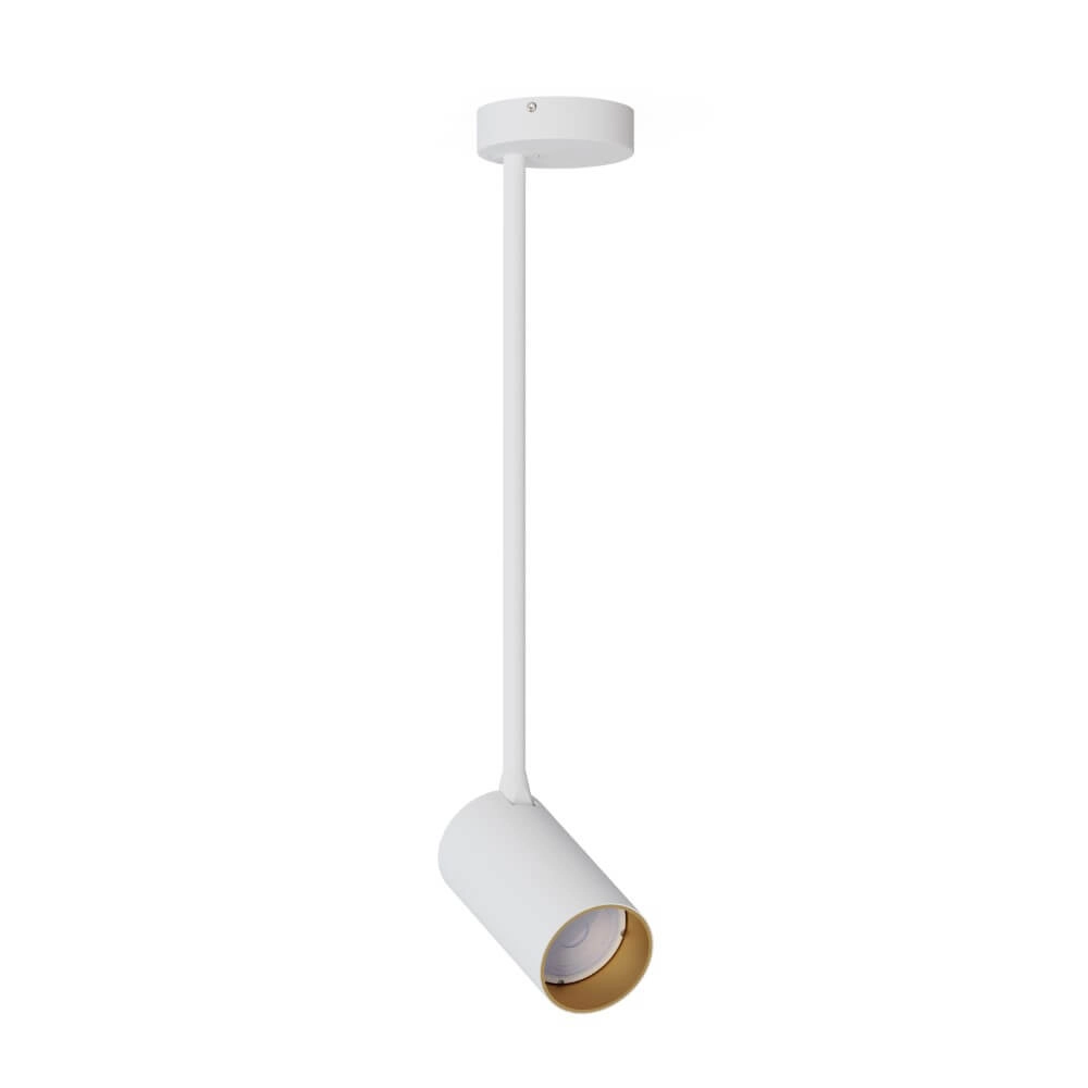 Spot orientable en saillie Mono Long blanc avec de l'or
