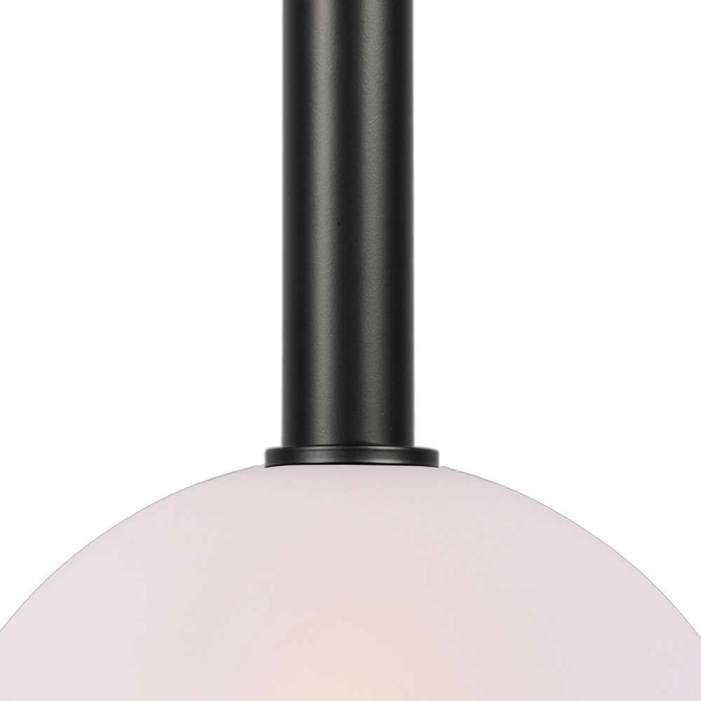 Lampe suspendue Ø 30cm Bella 2 Noir avec verre blanc mat Masterlight 8718121334356