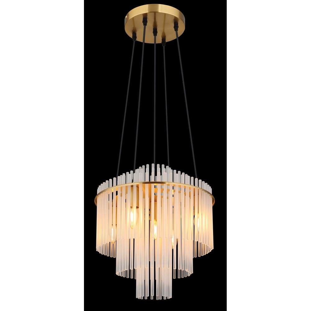 Lampe pendante Ø 40cm Gorley Or avec des bâtons en verre blanc Globo 9007371518135
