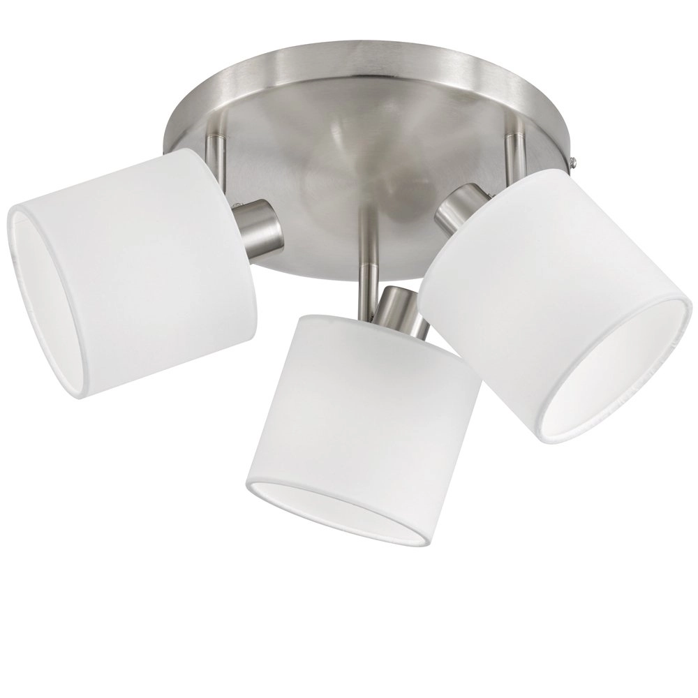 Spot de plafond Tommy Acier inoxydable à 3 lumières avec blanc Spot de plafond Tommy Acier inoxydable à 3 lumières avec blanc