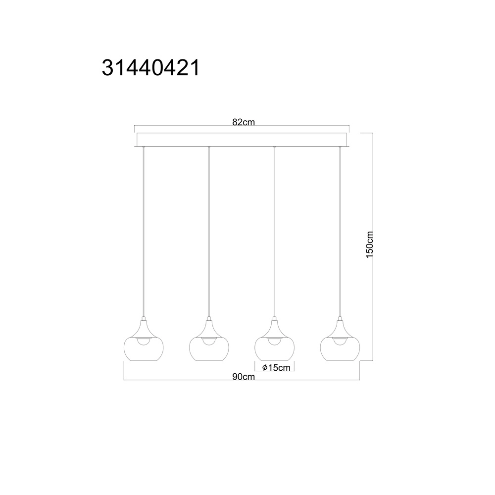 Lampe pendante de conception Lui Nickel 4-léger Globo 9007371592593