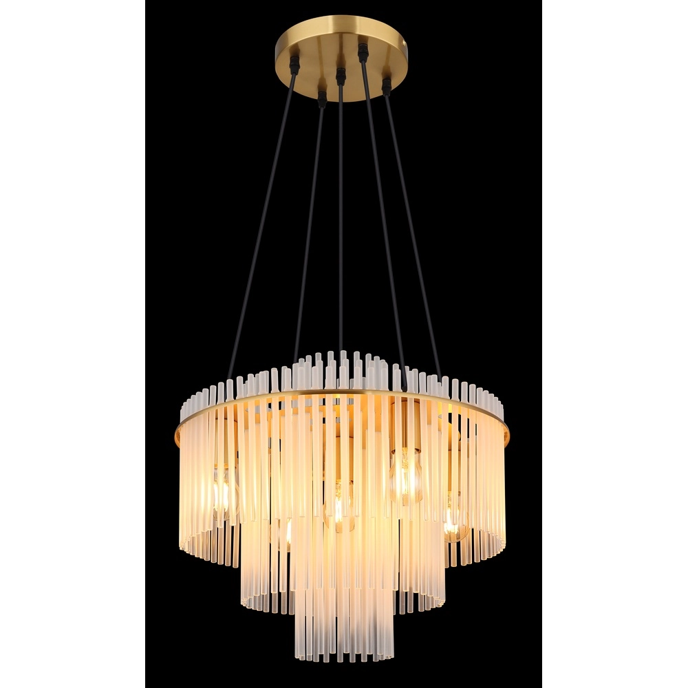 Lampe pendante Ø 50cm Gorley Or avec des bâtons en verre blanc Globo 9007371512133