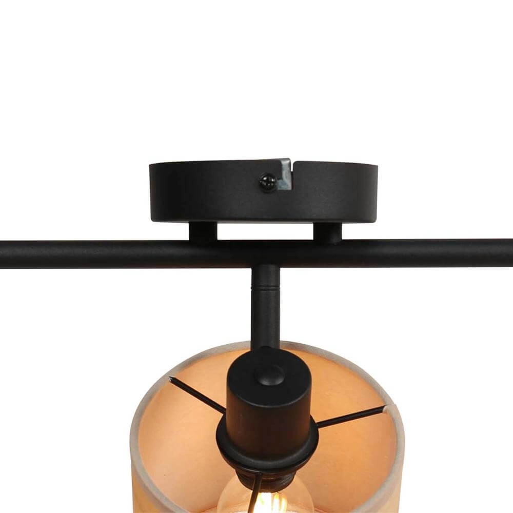 Plafonnier Bambus Noir avec bambou 3 lumières Steinhauer 8712746171426