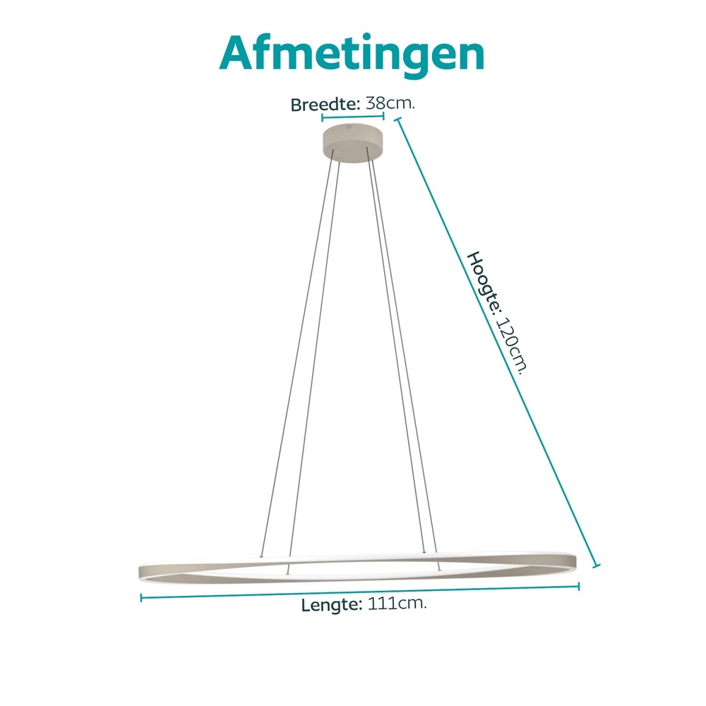 Lampe pendante de conception Camerota Ovale brun sable Eglo 9008606391370