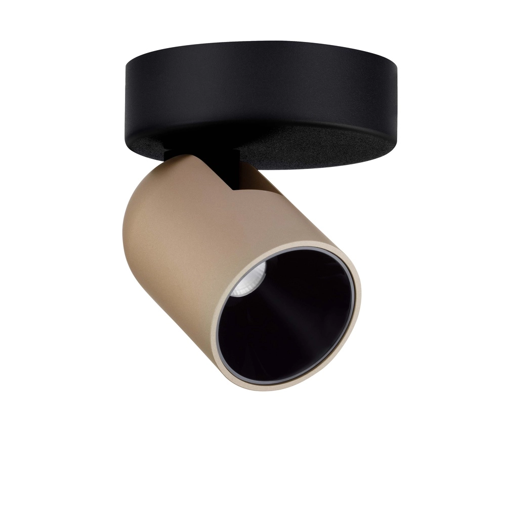 Spot de plafond Sirmos Noir avec brun moka Lyora 5212017461902