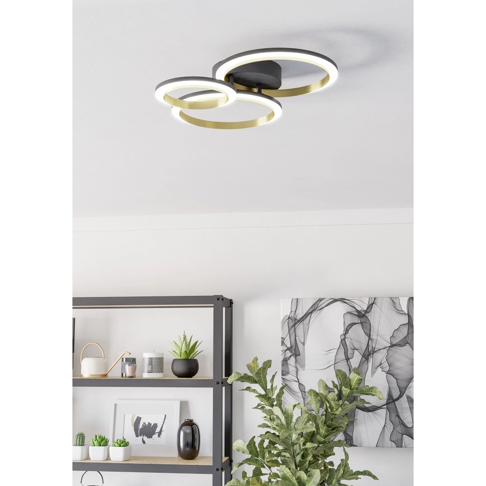 Lampe LED de plafond Calliera Rond - noir avec or Eglo 9008606316120