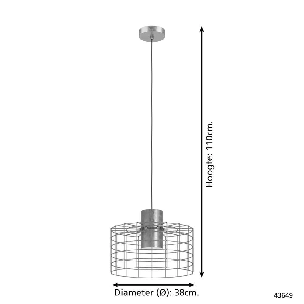 Lampe à fil gris Milligan Ø 38 cm Eglo 9002759436490