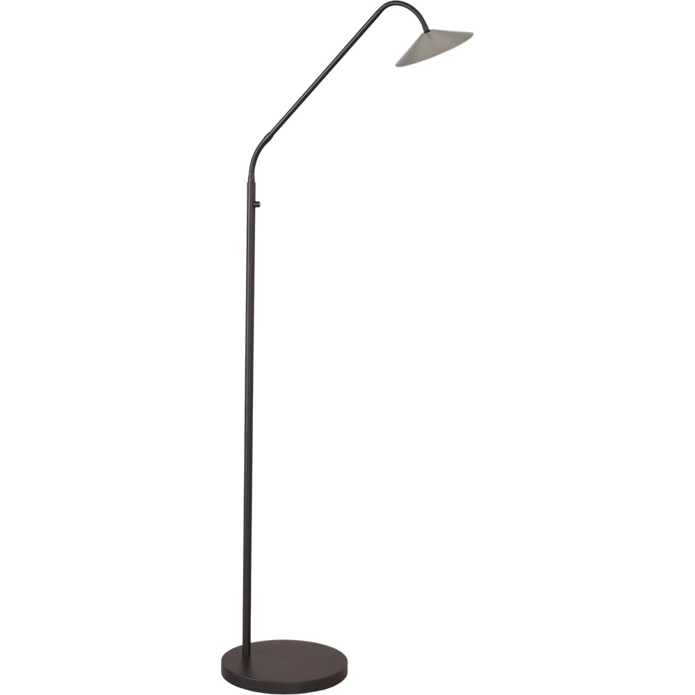 Lampe de lecture au sol Ceppo noir avec du nickel