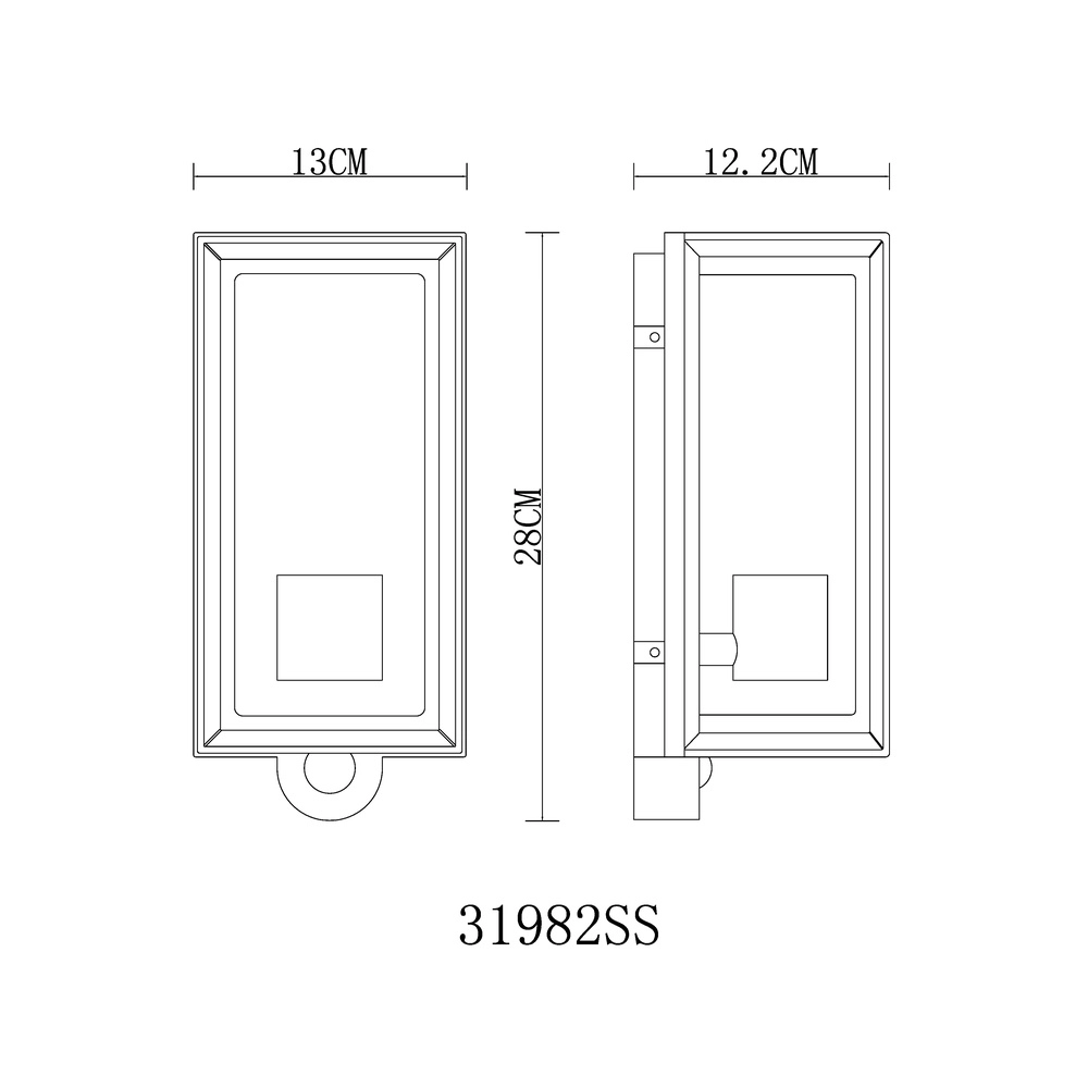 Lampe murale extérieure Logana Noir avec capteur Globo 9007371468812