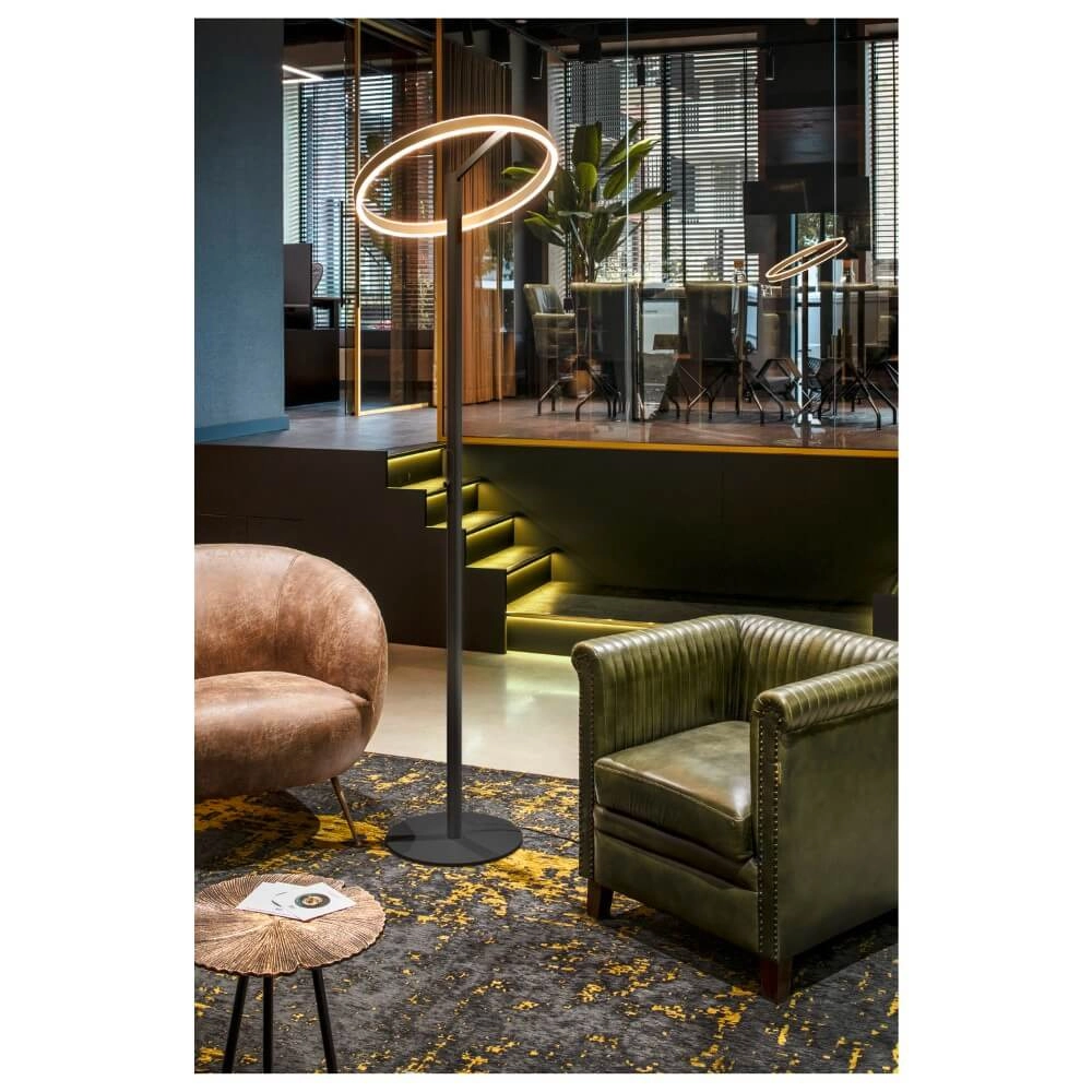 Lampadaire design noir et doré One Straight SLV 4024163265539