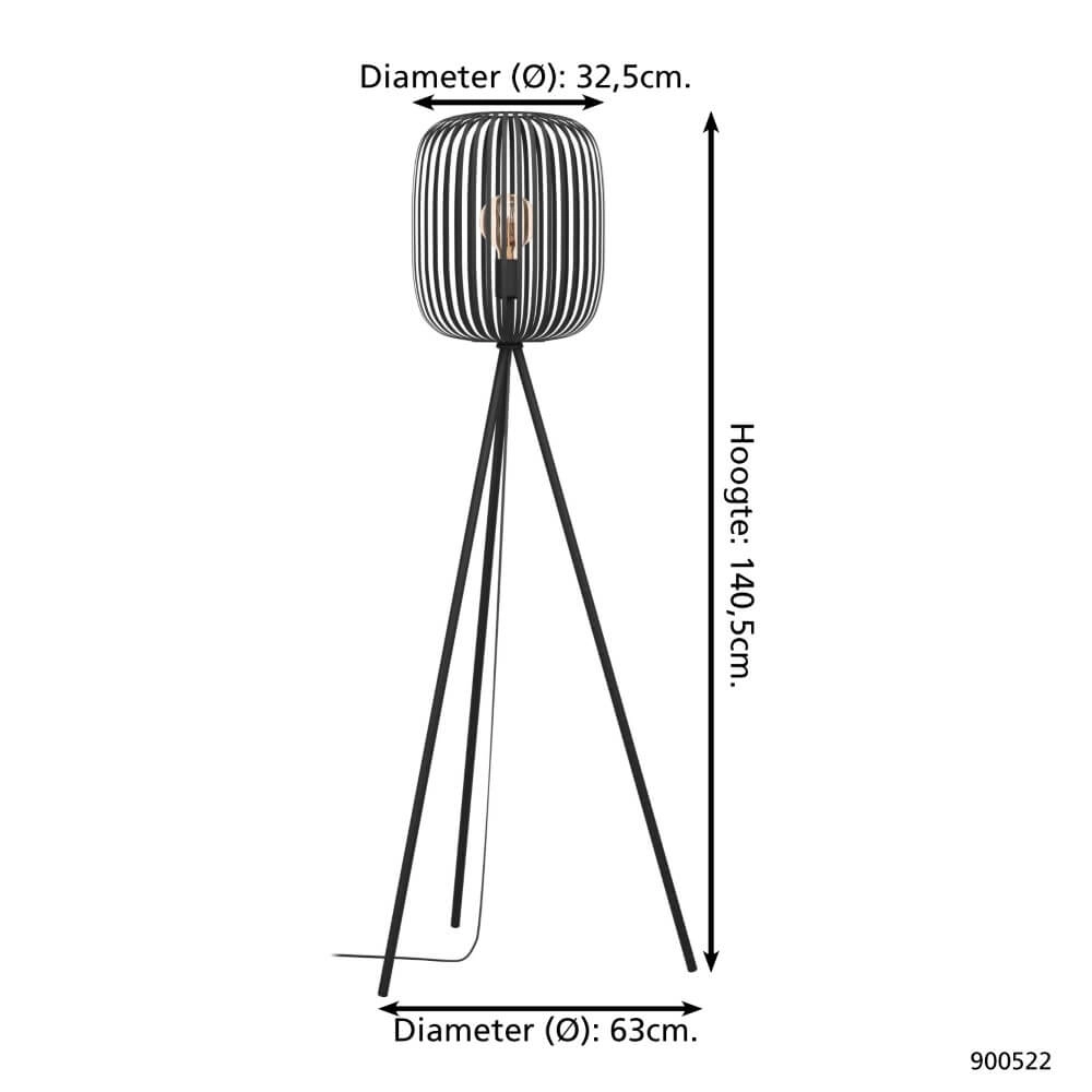 Lampadaire noir Romazzina Ø 32,5 cm Eglo 9008606244508