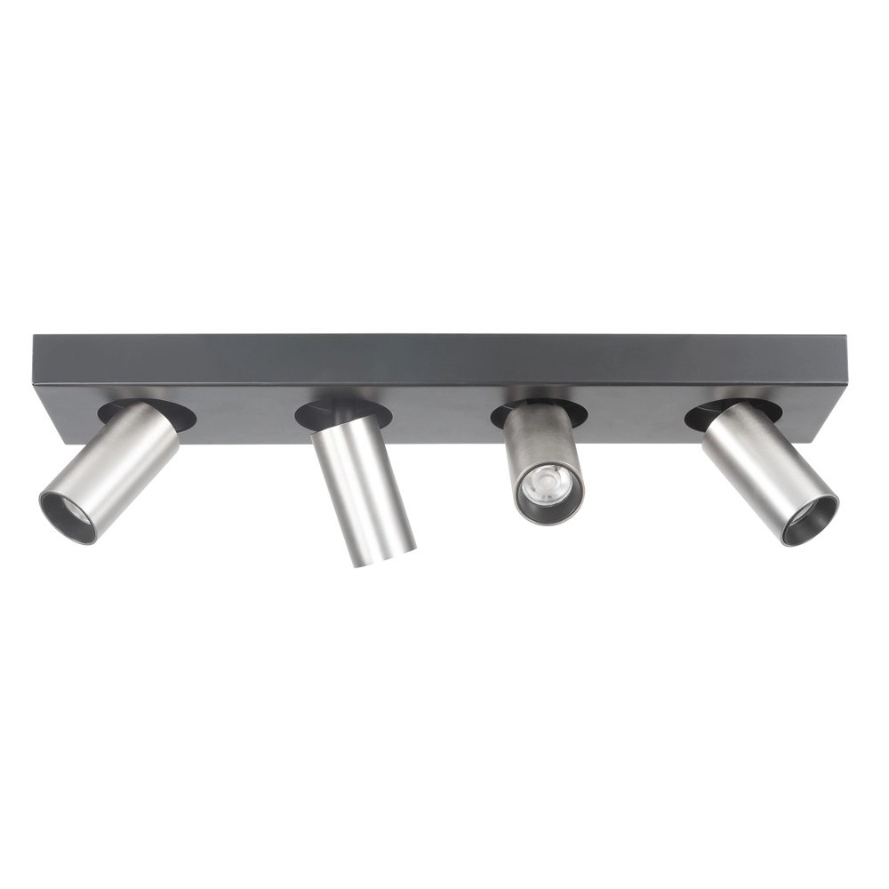 Moquerie Eliano 4 lumières noir avec nickel mat Moquerie Eliano 4 lumières noir avec nickel mat