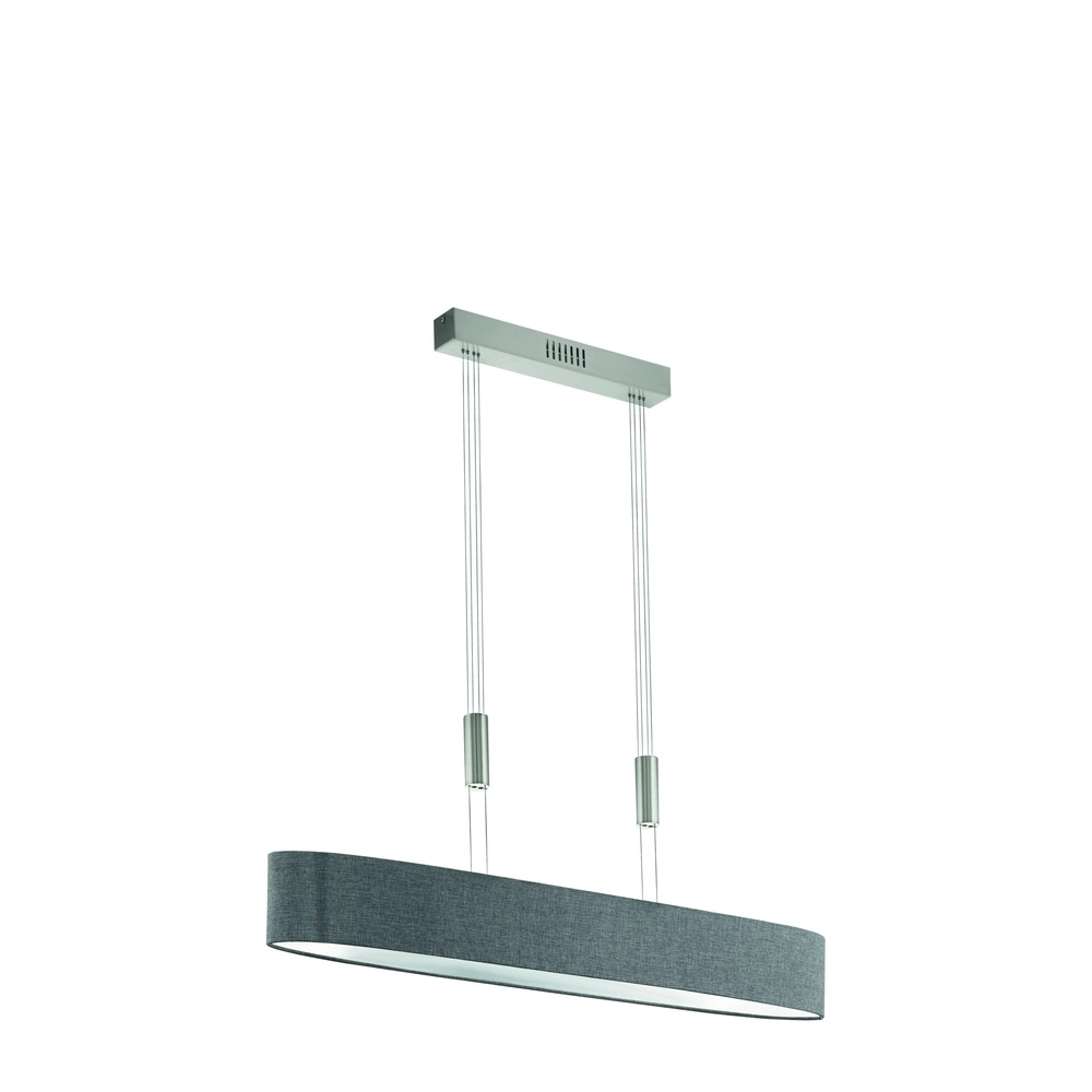 Lampe suspendue ovale Romao nickel et chrome