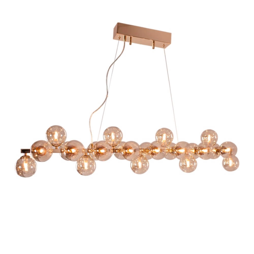 Lampe suspendue Splendor verre ambré 124cm Lampe suspendue Splendor verre ambré 124cm