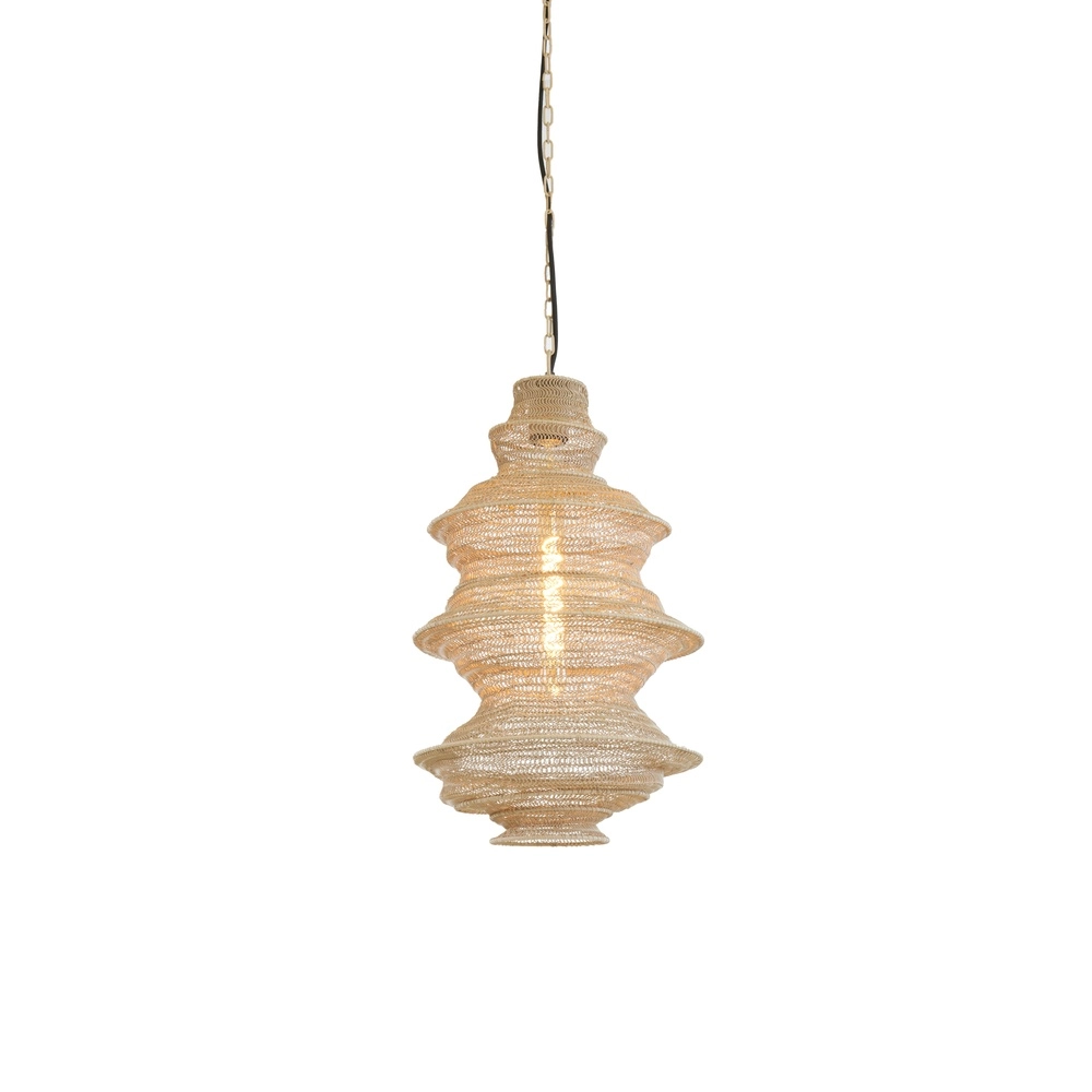 Lampe suspendue en filet métallique Nakisha Ø 31cm - sable Light & Living 8717807694999