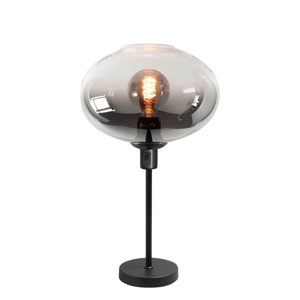 Lampe de table Bellini noir avec verre fumé Ø 26cm Lampe de table Bellini noir avec verre fumé Ø 26cm