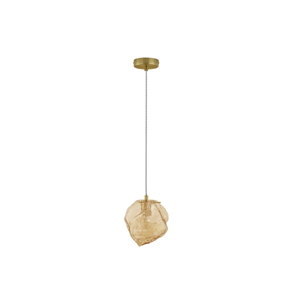 Suspension Odelle Or avec verre ambré Lyora 5212017434388