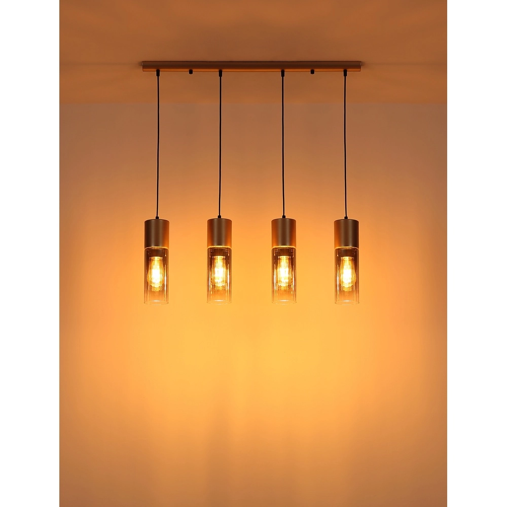 Lampe suspendue à 4 lumières Annika Conception marron Globo 9007371531905