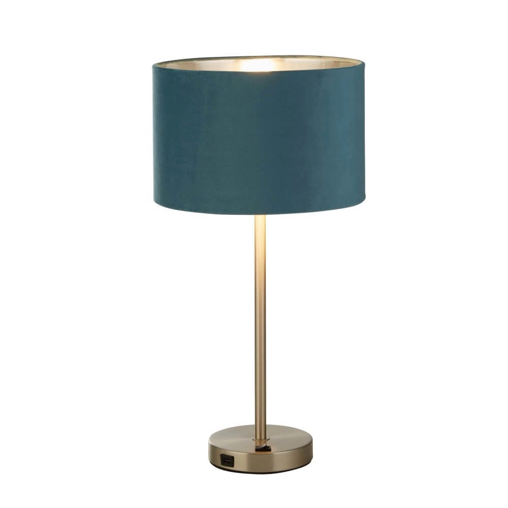 Lampe de table Finn or avec bleu Searchlight 5053423257242