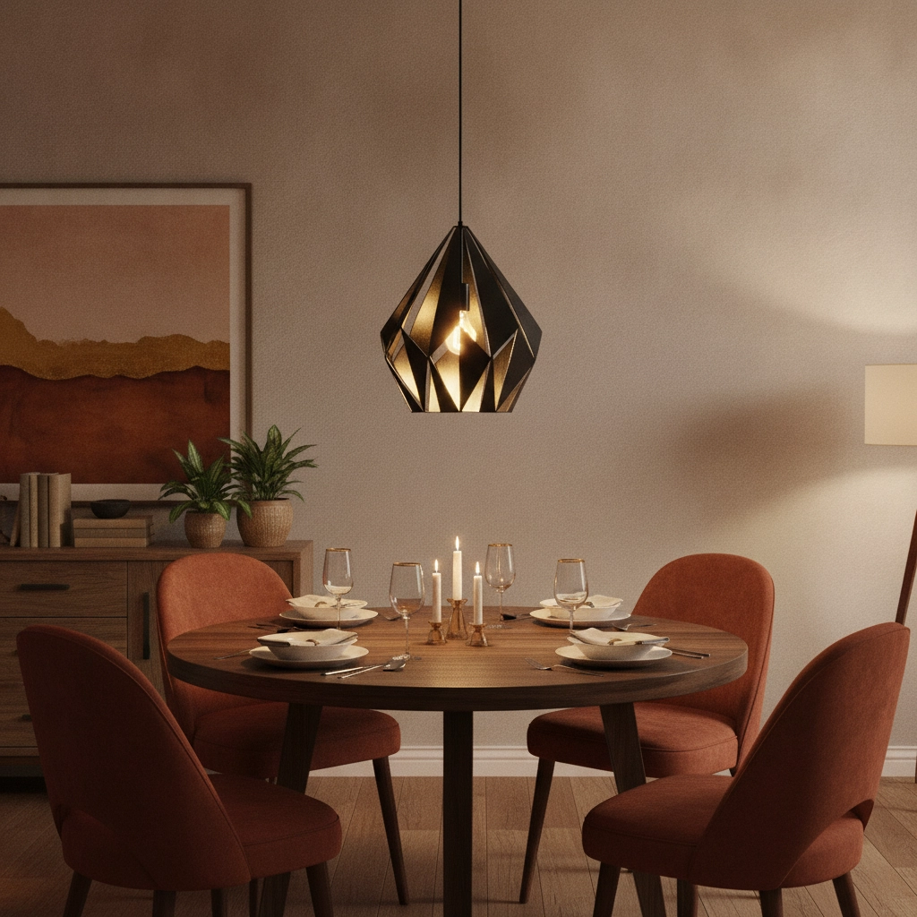 Lampe à suspension Carlton 1 38cm noir