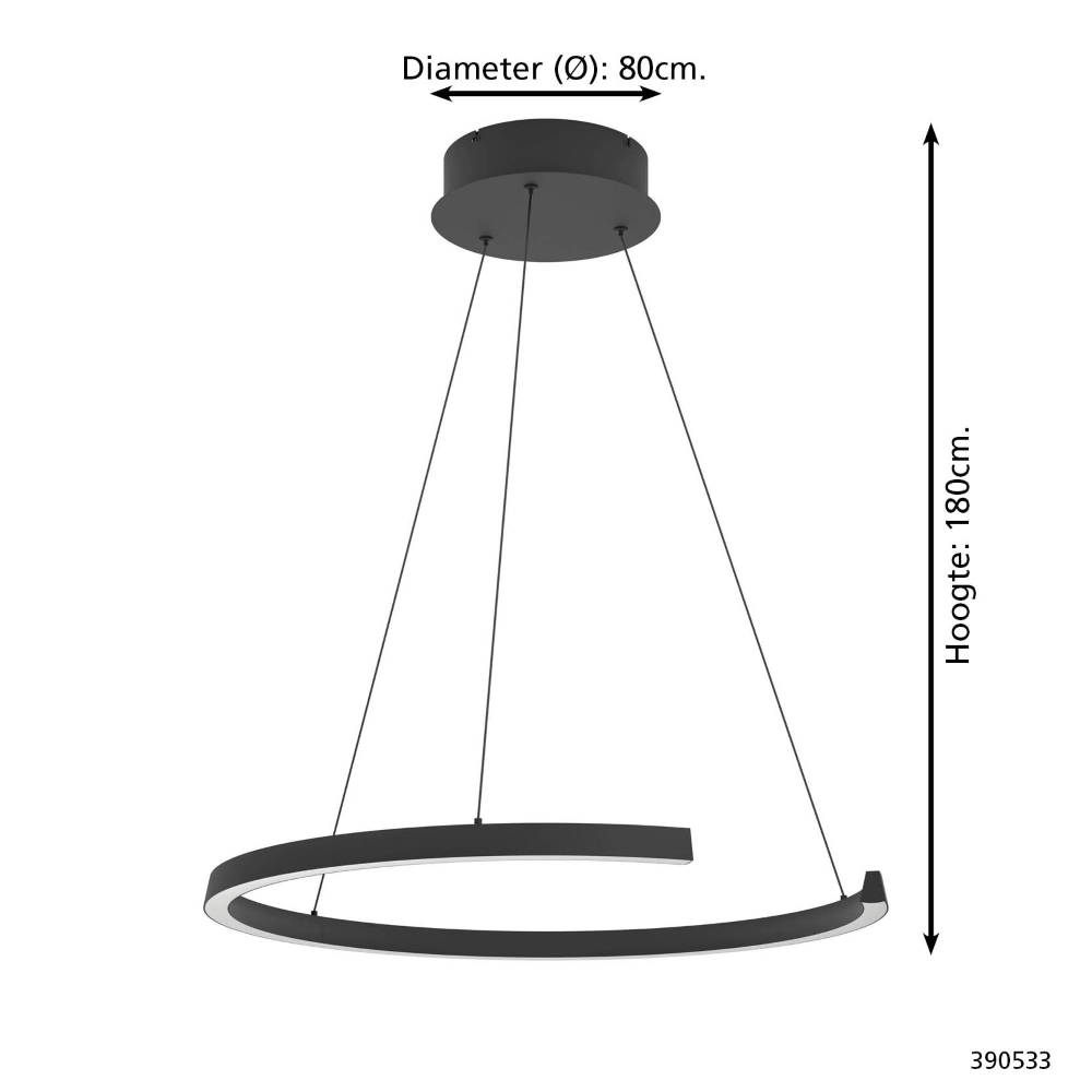 Pendant lamp Labonete Black height adjustable Stars of Light 9008606359561