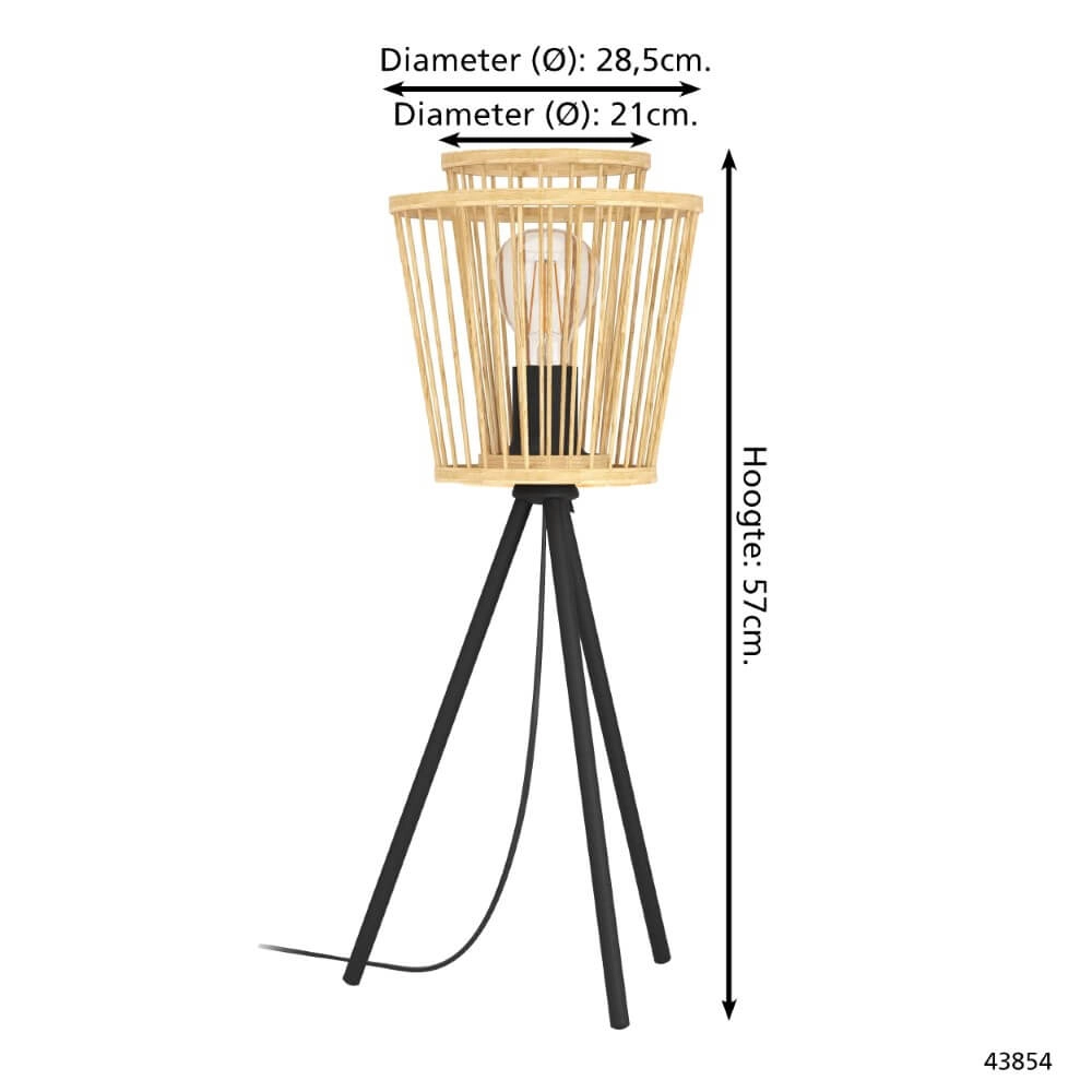 Lampe de table en bois Hykeham 57 cm de haut Eglo 9002759438548