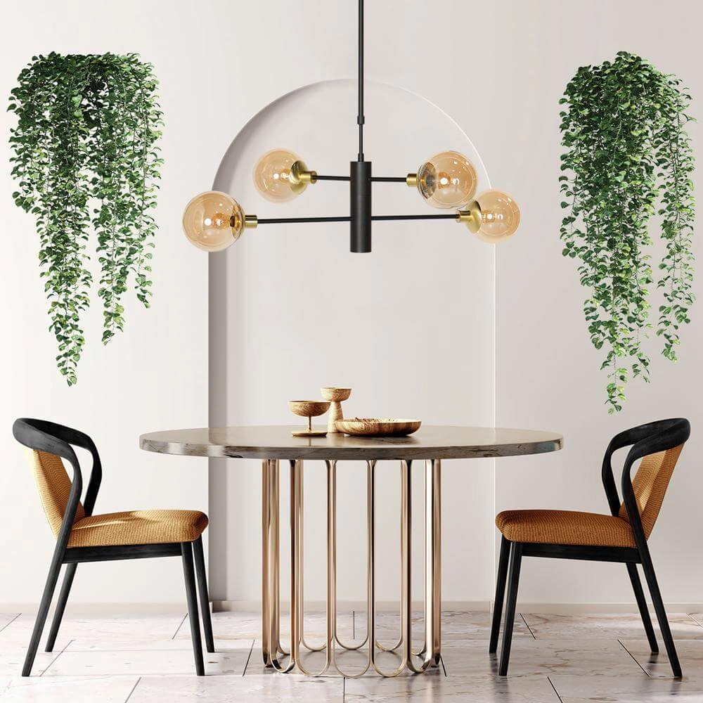 Suspension design Constellation noir avec verre ambré Steinhauer 8712746173048