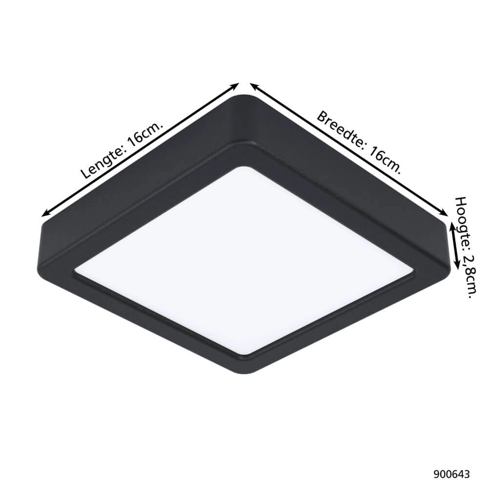 Lampe de salle de bain Fueva 5 IP44 - Noir - 16cm Eglo 9008606245260