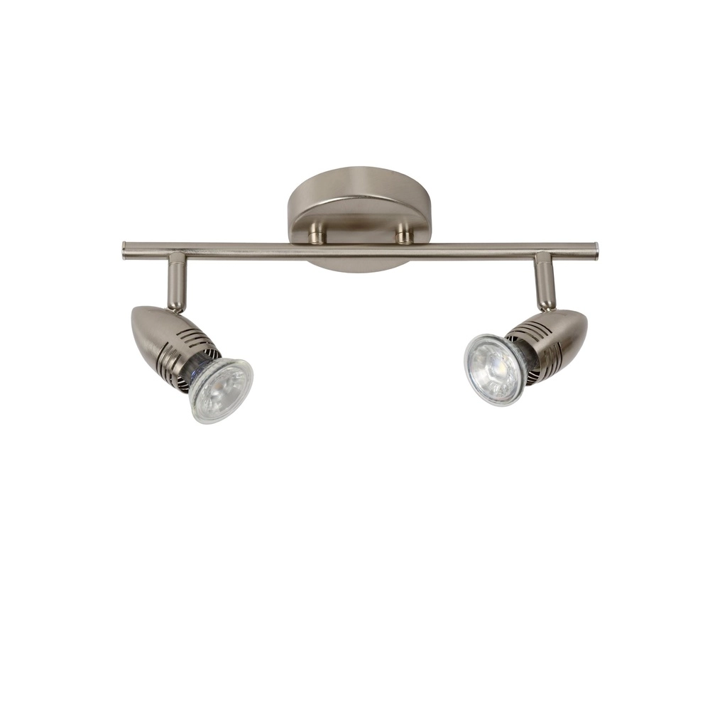 Projecteur de plafond Caro-Led Chrome mat à deux lumières