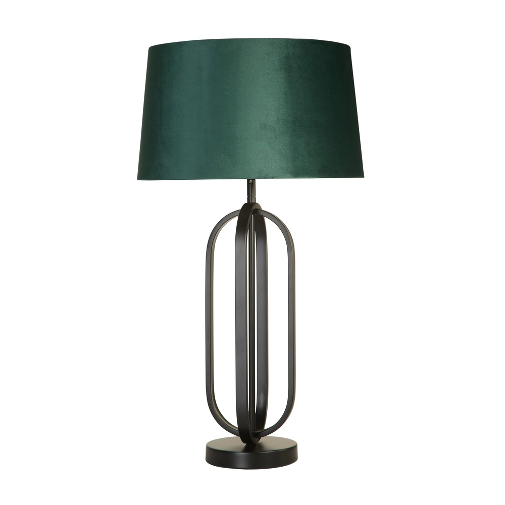 Lampe de table Chic Noir avec capuche émeraude