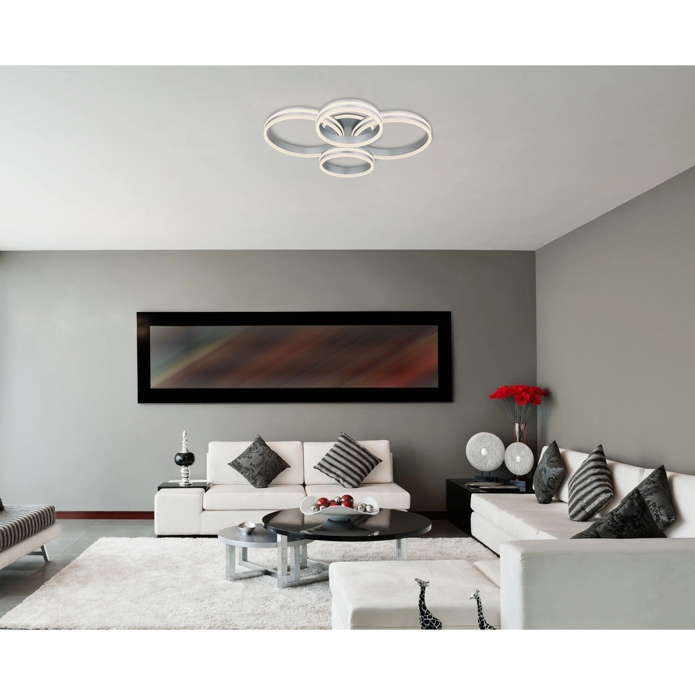 Lampe de plafond Rubio Anneaux gris 4 Globo 9007371419913