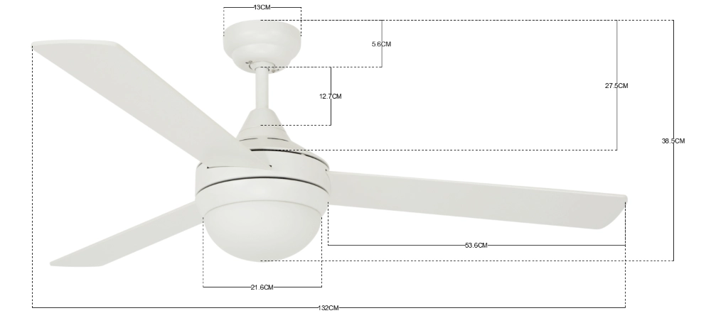 Ventilateur de plafond avec lampe Airlie II Eco Ø 122 cm Beacon 9333509125389